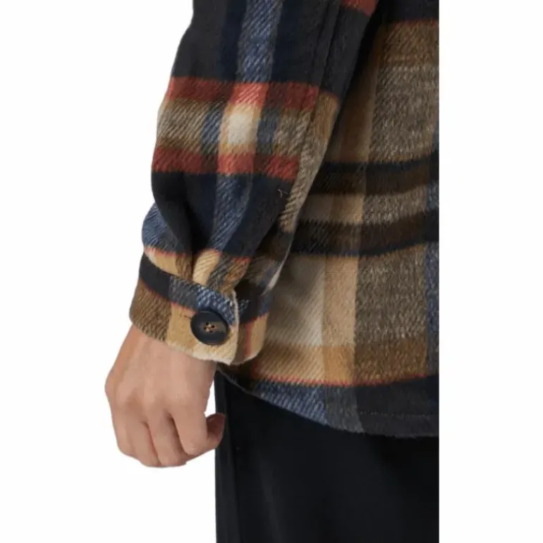 Onlmaci L/s Check Shacket Pnt Humus