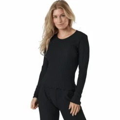 Onlnella L/s O-neck Rib Top No Black