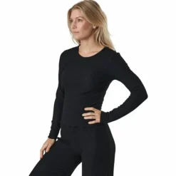 Onlnella L/s O-neck Rib Top No Black