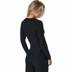 Onlnella L/s O-neck Rib Top No Black