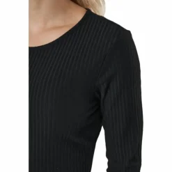 Onlnella L/s O-neck Rib Top No Black