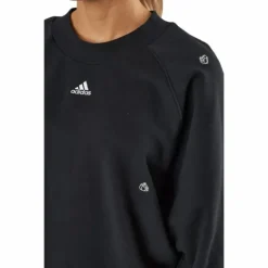 Oversized Crewneck Sweatshirt with Healing Crystal-Inspired Graphics Black