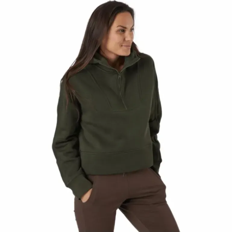 Oversized Zip Hood Forest Green