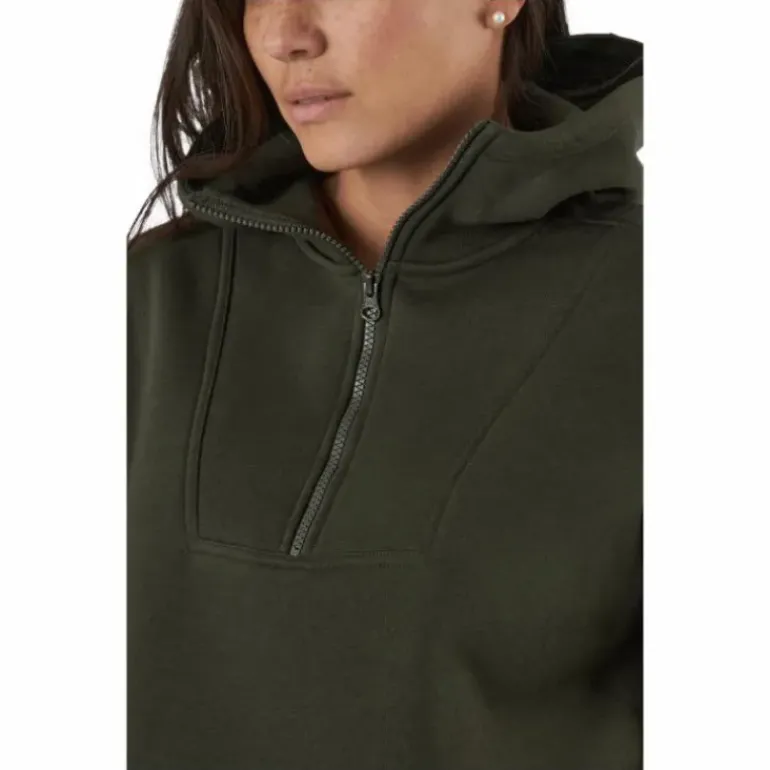 Oversized Zip Hood Forest Green
