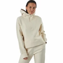Oversized Zip Hood Light Sand