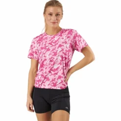 Own the Run Camo Running T-Shirt Clear Pink