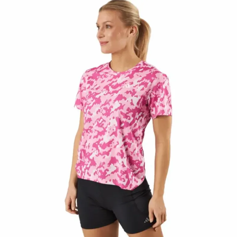 Own the Run Camo Running T-Shirt Clear Pink