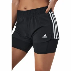 Pacer 3 Stripe Woven 2 In 1 Short Black / White