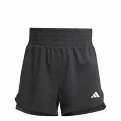 Pacer Training 3-Stripes Woven High-Rise Shorts Black / White