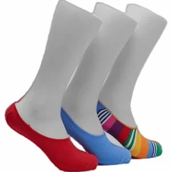 3-Pack Multi Stripe Liner Sock Blue