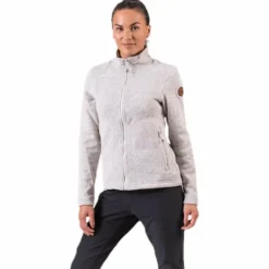 Paulina Melange Fleece Jacket Beige