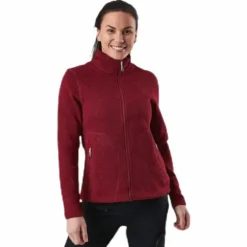 Paulina Melange Fleece Jacket Red