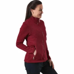Paulina Melange Fleece Jacket Red