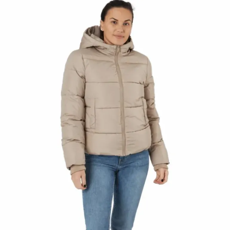 Pcbee New Short Puffer Jacket Silver Mink