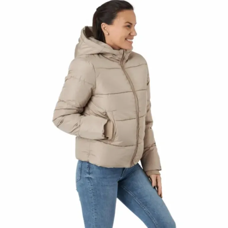 Pcbee New Short Puffer Jacket Silver Mink