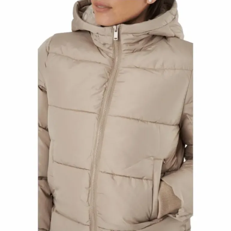 Pcbee New Short Puffer Jacket Silver Mink
