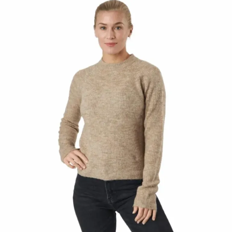 Pcellen Ls O-neck Knit Bc Silver Mink