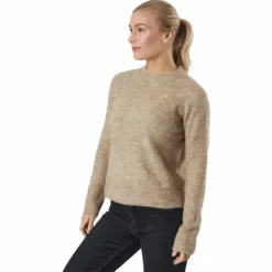 Pcellen Ls O-neck Knit Bc Silver Mink