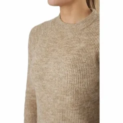 Pcellen Ls O-neck Knit Bc Silver Mink