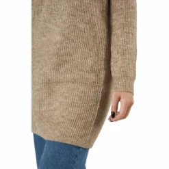 Pcellen Ls V-neck Knit Dress Silver Mink