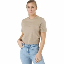 Pcria Ss Fold Up Solid Tee Bc Silver Mink