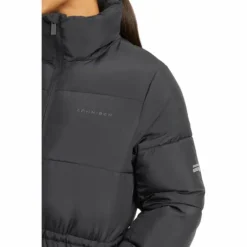 Pebble Drawstring Coat Black