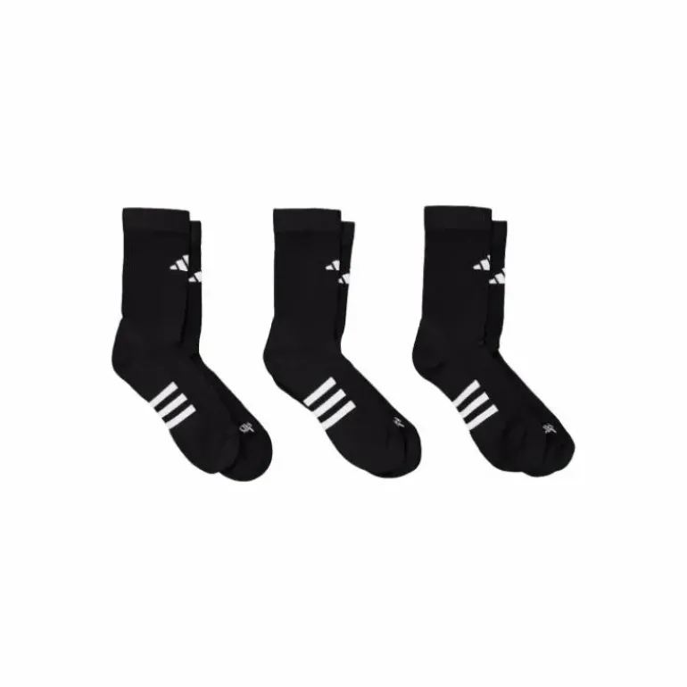 Performance Cushioned Crew Socks 3 Pairs Black