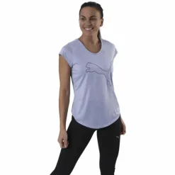 Performance Heather Cat Tee Purple