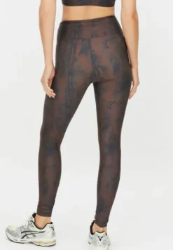 Printed High Waist Tights Brown Snake