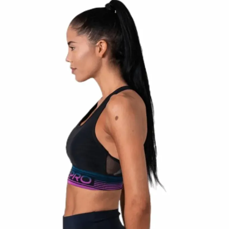 Pro Medium Pad Mesh Bra Black