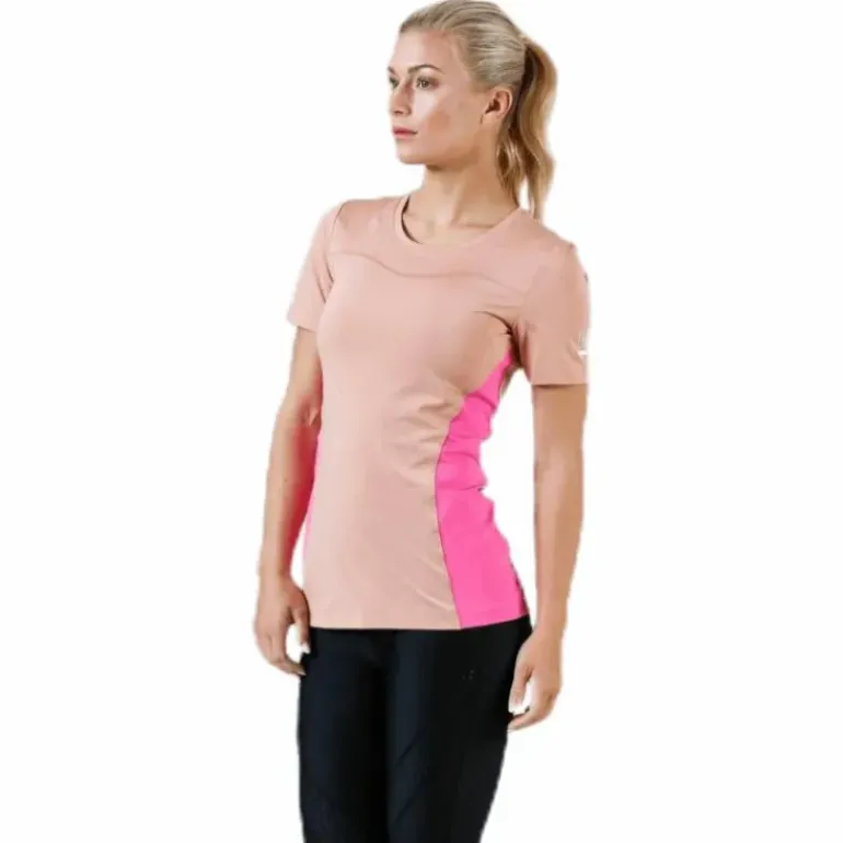 Pro Short-Sleeve Top Pink/White