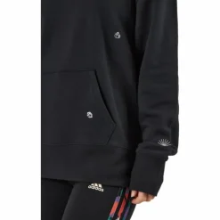 Relaxed Hoodie with Healing Crystals-Inspired Graphics Black