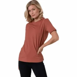 Ria Ss Fold Up Solid Tee Brown