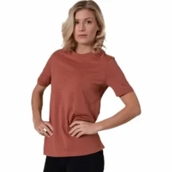 Ria Ss Fold Up Solid Tee Brown