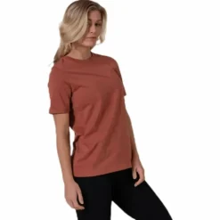 Ria Ss Fold Up Solid Tee Brown