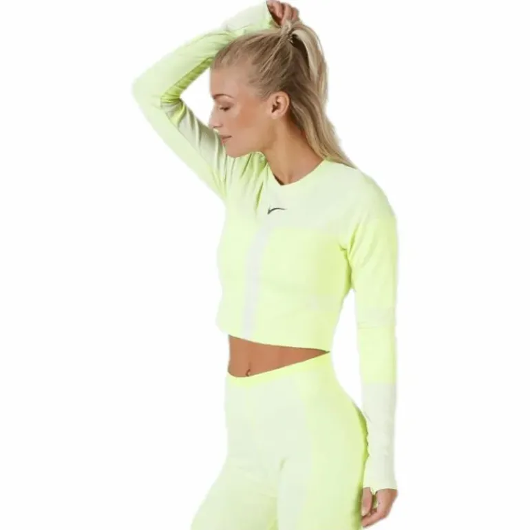 Run Tech Pack Knit Top LS White/Green