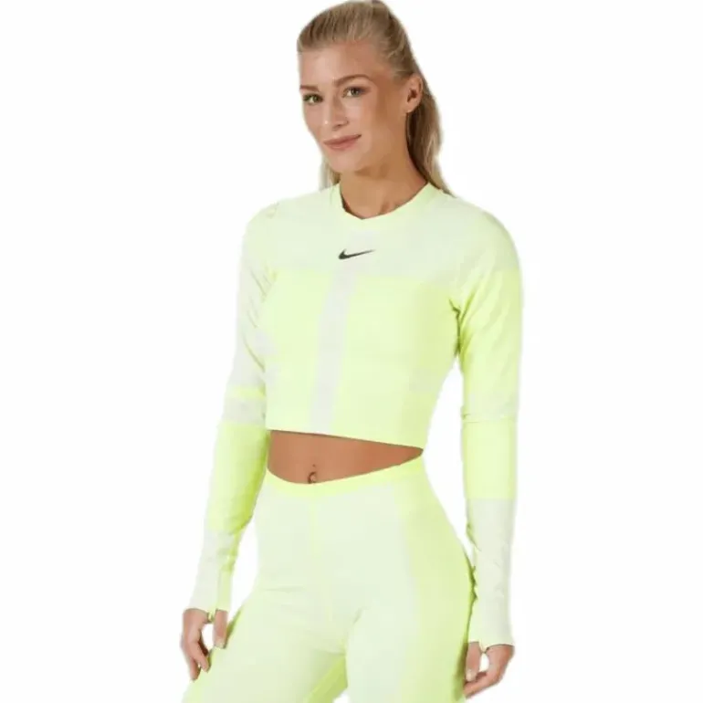 Run Tech Pack Knit Top LS White/Green