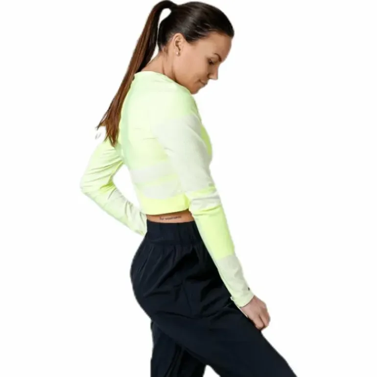 Run Tech Pack Knit Top LS White/Green