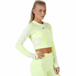 Run Tech Pack Knit Top LS White/Green
