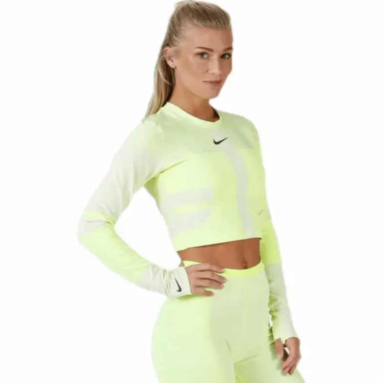 Run Tech Pack Knit Top LS White/Green