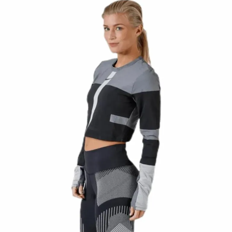 Run Tech Pack Knit Top LS Black/Grey