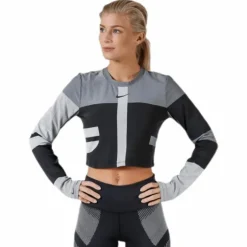 Run Tech Pack Knit Top LS Black/Grey