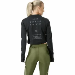 Running Division Warm Top Crop Black