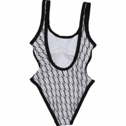 Scoop Back One Piece-rp Monogram White