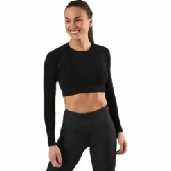 Seamless Black Crop Top Black