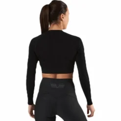 Seamless Black Crop Top Black