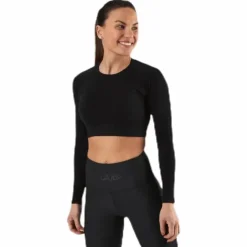 Seamless Black Crop Top Black