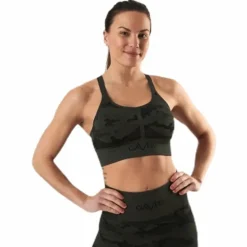 Seamless Camo Sports Bra Patterned/Black