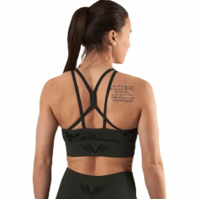 Seamless Camo Sports Bra Patterned/Black