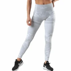 Seamless Floral Leggings Grey